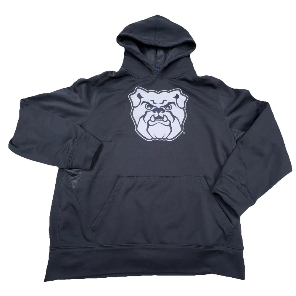 Butler Bulldogs Hoodie Men Large Gray Sweatshirt Sweater Performance Adult *